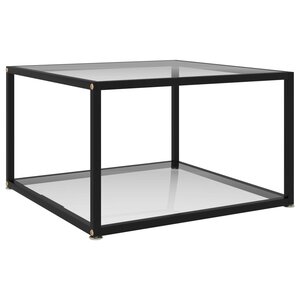 vidaXL Table basse Transparent 60x60x35 cm Verre trempé