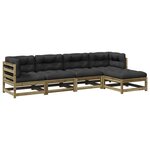 vidaXL Salon de jardin 5 Pièces avec coussins bois de pin imprégné