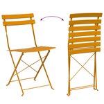 Set de bistro pliable 3 pièces jaune moutarde en acier