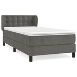vidaXL Sommier à lattes de lit et matelas Gris foncé 90x200 cm Velours