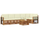 vidaXL Ensemble de canapé d'angle avec coussin 7 Pièces Naturel et Crème