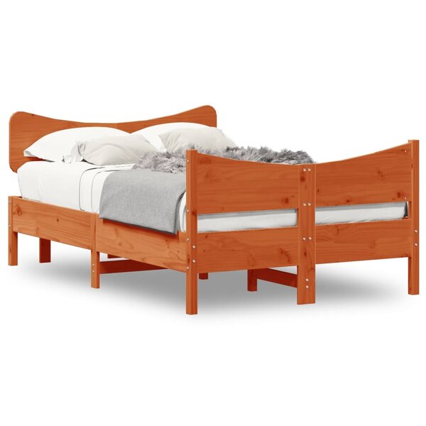 vidaXL Cadre de lit sans matelas cire marron 120x200cm bois pin massif