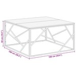 vidaXL Table basse argenté acier inoxydable et bois massif d'acacia