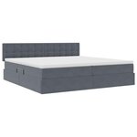 vidaXL Lit avec rangement et LED Gris foncé 200 x 200 cm Velours