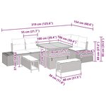 vidaXL Ensemble de canapé de jardin avec coussin 9 Pièces Noir Poly rotin