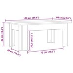 vidaXL Table basse Chêne noir 100 x 60 x 42 cm Bois d'ingénierie