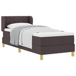 vidaXL Lit à ressorts avec tête de lit Marron foncé 80 x 200 cm tissu