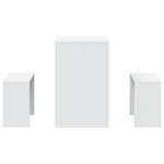 vidaXL Ensemble table à manger et bancs 3Pièces blanc bois d'ingénierie