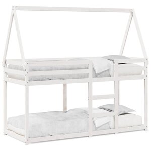 vidaXL Lit superposé sans matelas blanc 90x190 cm bois de pin massif