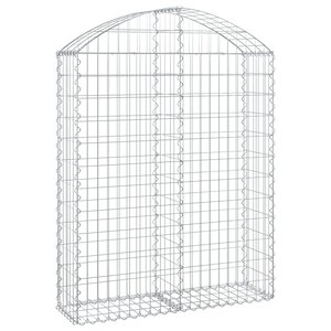 vidaXL Panier de gabions arqué 100x30x120/140 cm Fer galvanisé