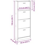 vidaXL Armoire à chaussures Chêne 59x17x150 cm Bois d'ingénierie