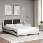 vidaXL Cadre de lit avec LED sans matelas blanc et noir 120x200 cm