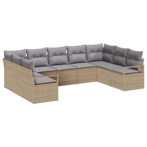 vidaXL Ensemble de canapé de jardin 9 Pièces Beige et Gris clair