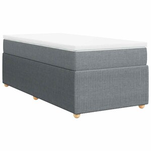 vidaXL Sommier à lattes de lit et matelas Gris clair 90x190 cm Tissu