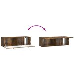 vidaXL Meuble TV mural 98 x 31 x 30 cm Chêne fumé Bois d'ingénierie