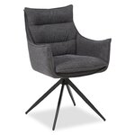 Chaises salle à manger lot de 4 tissu anthracite