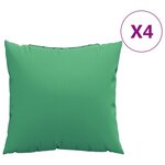 vidaXL Coussins de canapé lot de 4 vert 40x40 cm tissu