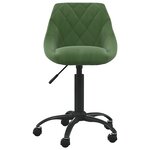 vidaXL Chaise de bureau Vert foncé Velours