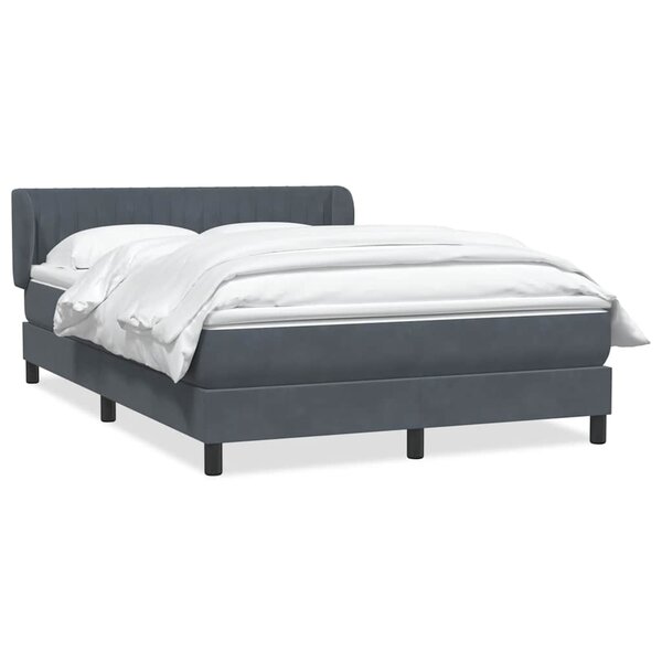 vidaXL Sommier à lattes de lit et matelas gris foncé 140x210cm velours