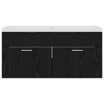 vidaXL Cabinet de salle de bain Chêne noir 100 x 38 5 x 46 cm