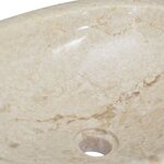 vidaXL Lavabo Crème 53x40x15 cm Marbre