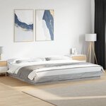 vidaXL Cadre de lit avec lumières LED sonoma gris 200x200 cm