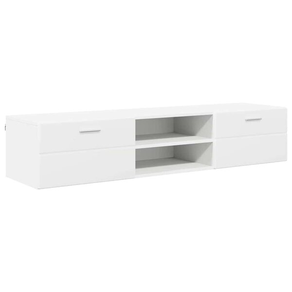 vidaXL Meuble TV avec tiroir Blanc 150 x 39 x 30 cm Bois d'ingénierie