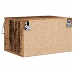 vidaXL Table de chevet murale avec bande LED 2 Pièces Bois Ancien