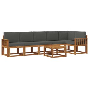 vidaXL Ensemble de canapés d'extérieur 7 Pièces Naturel et Anthracite