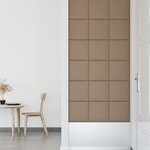 vidaXL Panneaux muraux 12 Pièces Cappuccino 30x30 cm Similicuir 1 08 m²