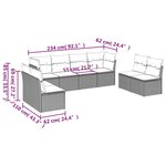 vidaXL Salon de jardin 8 Pièces avec coussins marron résine tressée