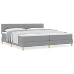 vidaXL Lit boxspring avec matelas Gris clair 200 x 200 cm tissu