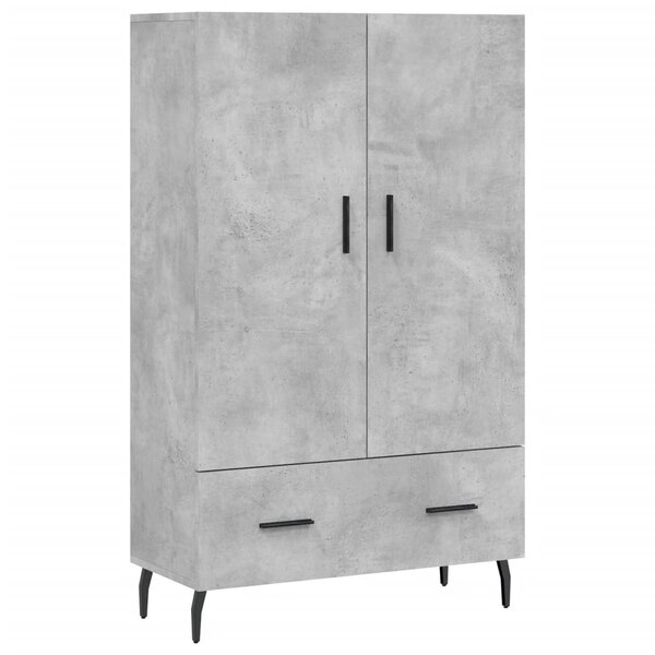 vidaXL Buffet haut gris béton 69 5x31x115 cm bois d'ingénierie