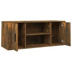 vidaXL Meuble TV Chêne fumé 100x35x40 cm Bois d'ingénierie