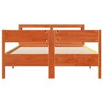 vidaXL Cadre de lit sans matelas cire marron 135x190cm bois pin massif