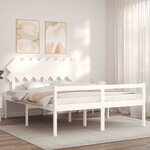 vidaXL Lit pour personne âgée sans matelas blanc 160x200cm bois massif
