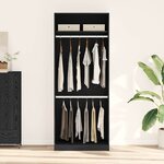 vidaXL Armoire Chêne noir 80 x 50 x 200 cm Bois d'ingénierie