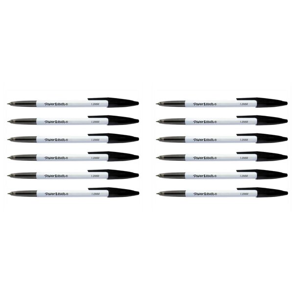 Stylo à Bille 045 Pointe Fine Noir x 12 Paper Mate