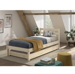 Lit PINO naturel 90x200 - Sommier + tiroir-lit