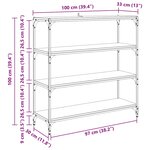 vidaXL Bibliothèque Bois Ancien 100 x 33 x 100 cm
