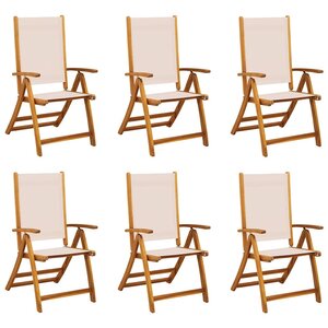 vidaXL Chaises pliables de jardin lot de 6 bois d'acacia et textilène