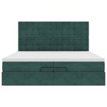 vidaXL Cadre de lit ottoman avec matelas vert foncé 200x200 cm velours