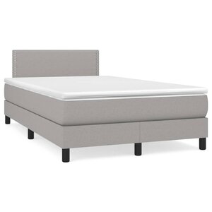 vidaXL Sommier à lattes de lit avec matelas Gris clair 120x200cm Tissu