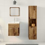 vidaXL Ensemble de mobilier de salle de bain 4 Pièces Bois Ancien
