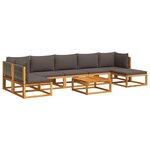 vidaXL Salon de jardin avec coussins 8 Pièces bois massif d'acacia