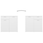 vidaXL Buffet Blanc 160x36x75 cm Bois d'ingénierie