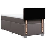 vidaXL Sommier à lattes de lit avec matelas Gris 100x200 cm Similicuir