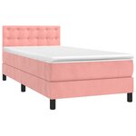 vidaXL Sommier à lattes de lit avec matelas et LED Rose 90x200 cm