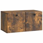 vidaXL Meuble TV mural 59 5 x 31 x 30 cm Chêne fumé Bois d'ingénierie