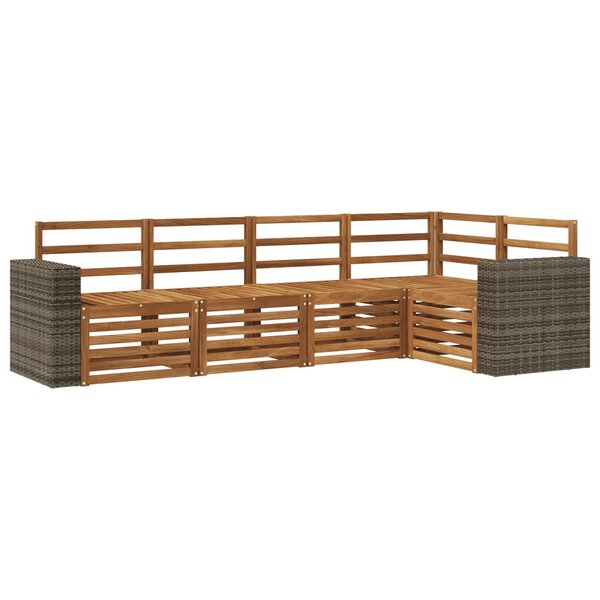 vidaXL Ensemble de canapés d'extérieur 5 pc Naturel Polyester